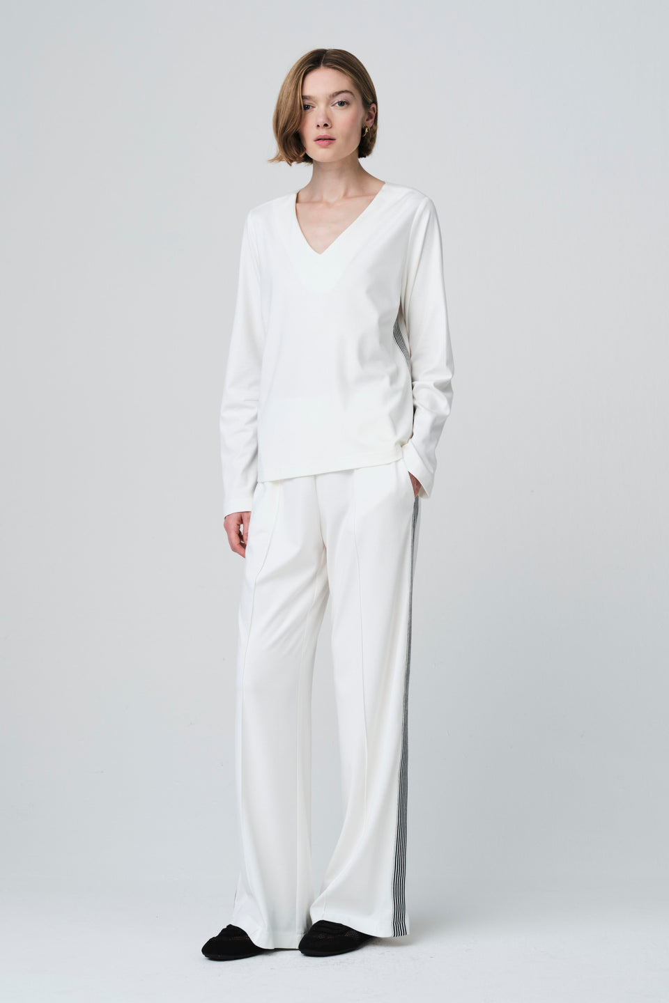 Agnese blouse in soft Punto Milano jersey | Panna
