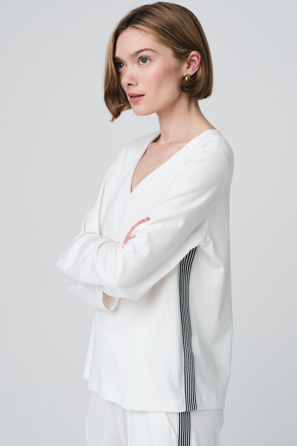 Agnese blouse in soft Punto Milano jersey | Panna