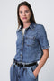 Cross hopcar denim shirt | Random Blue