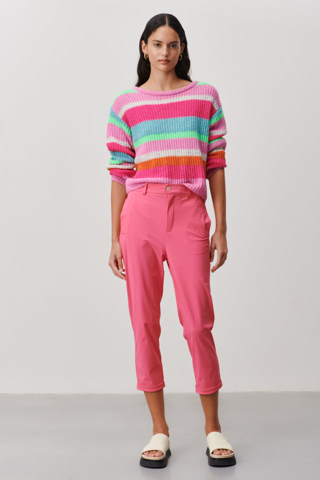 Stripe PU pullover | Multi