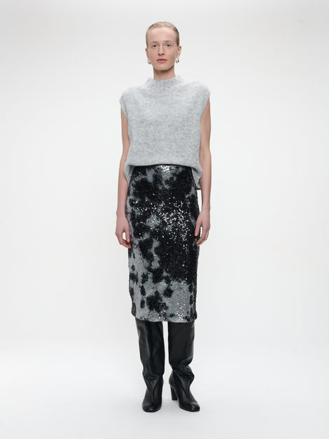 Dionisia sequins skirt | Black Silver