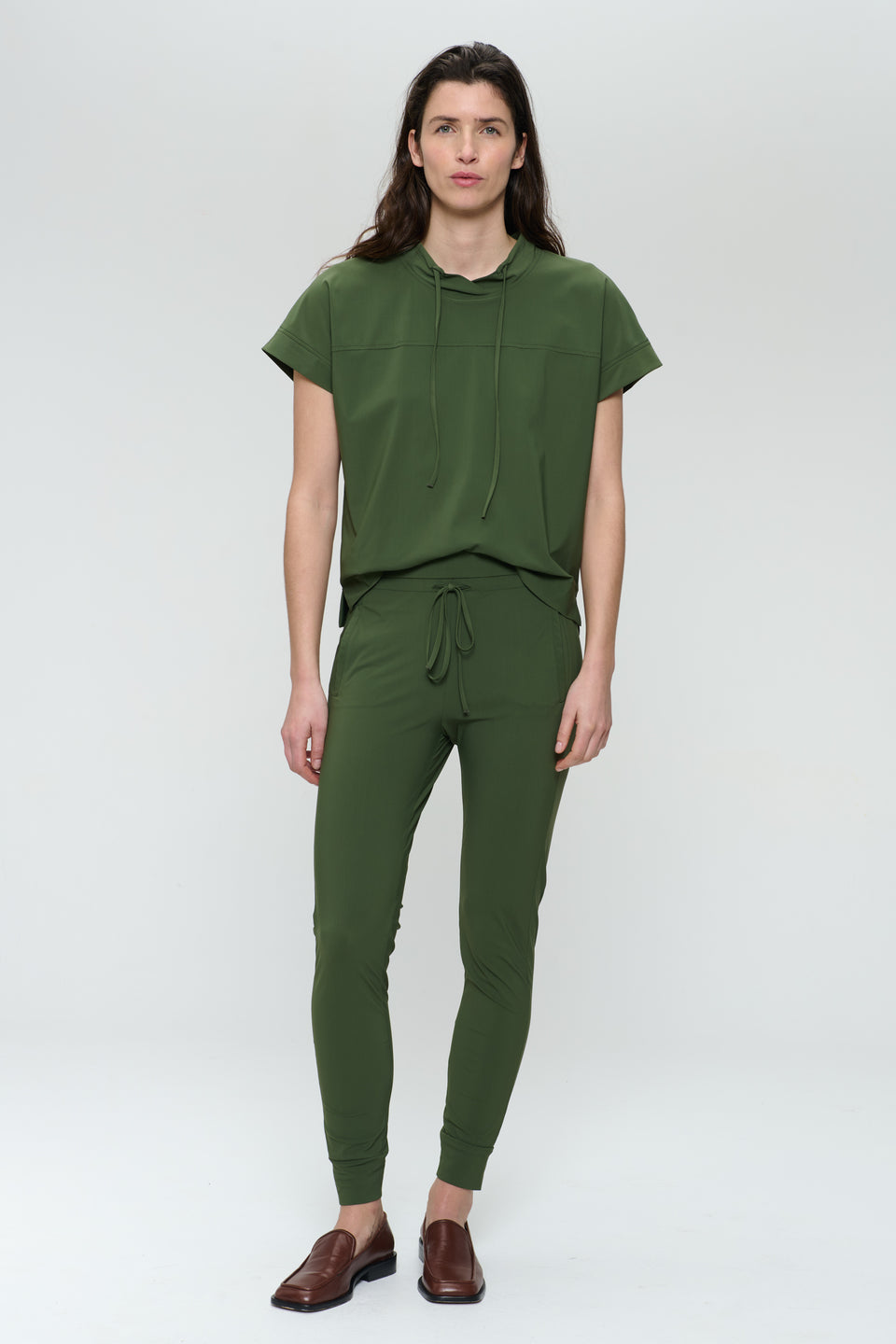 John stretch technical jersey pants | Oliva green