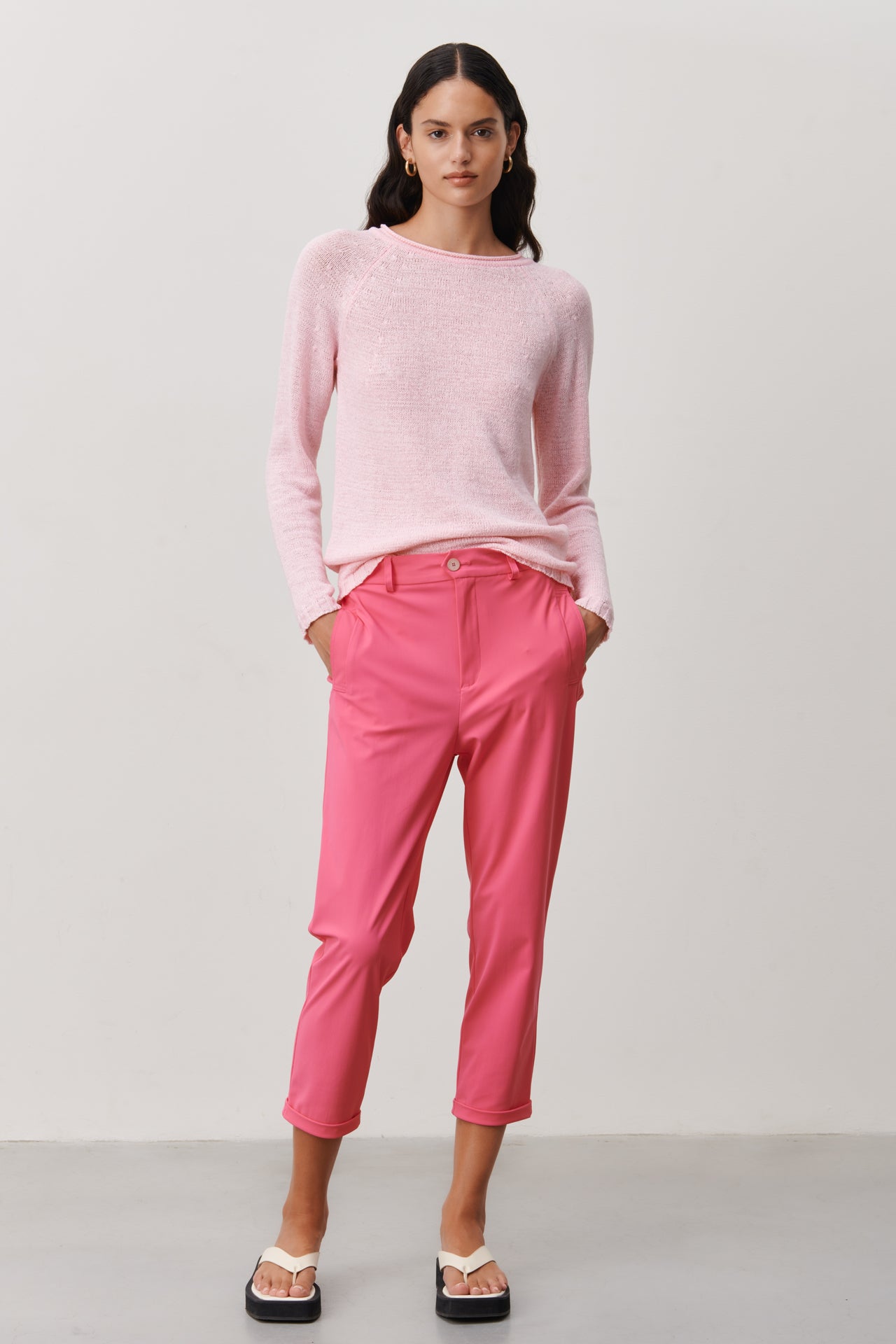 Wholegarment pullover | Pink