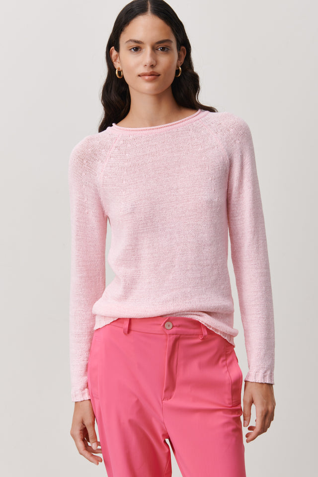 Wholegarment pullover | Pink