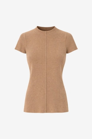 Rina rib knit top | Camel