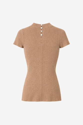 Rina rib knit top | Camel