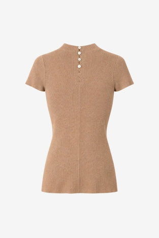 Rina rib knit top | Camel
