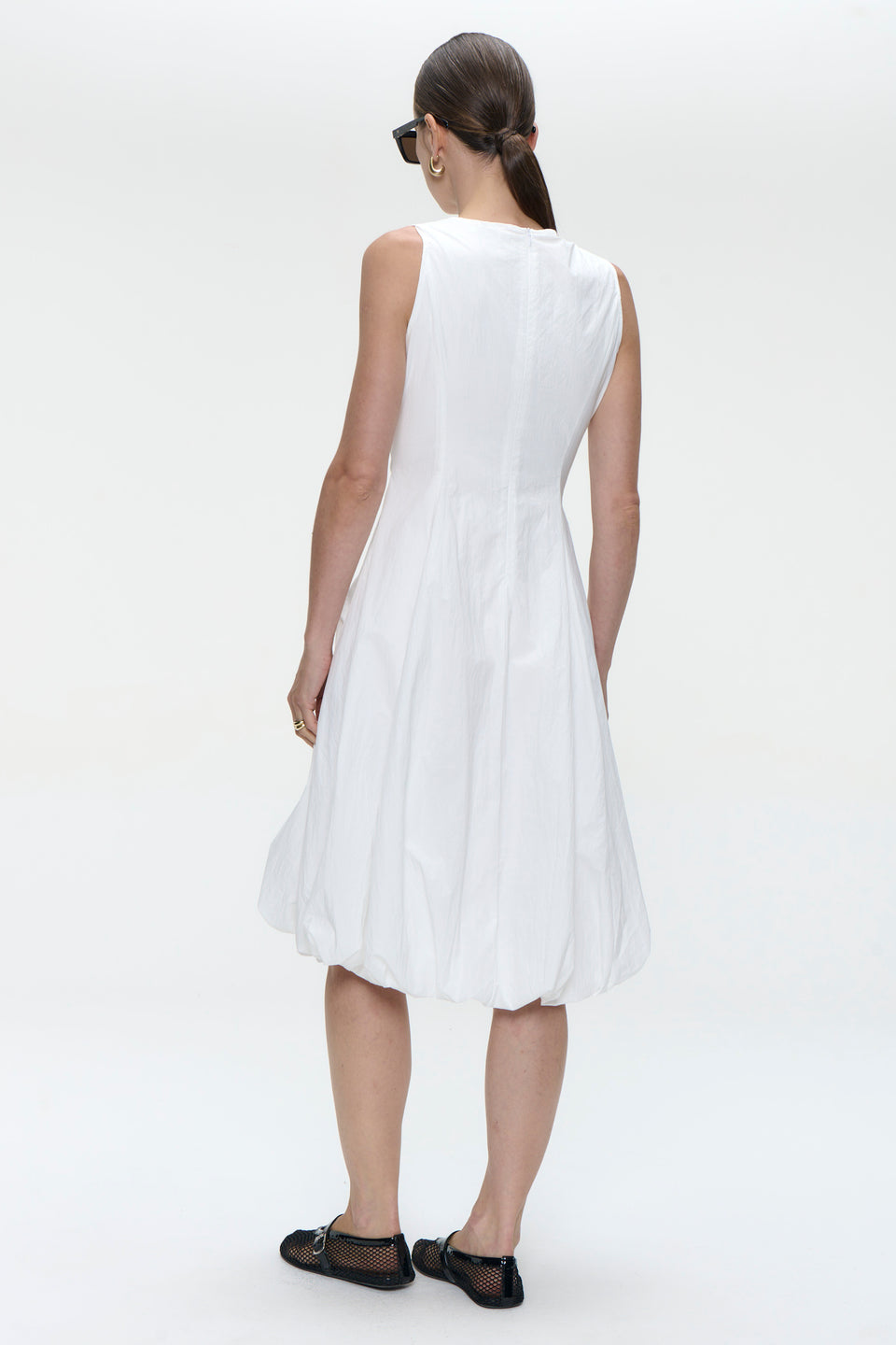Satomi taffeta dress | White
