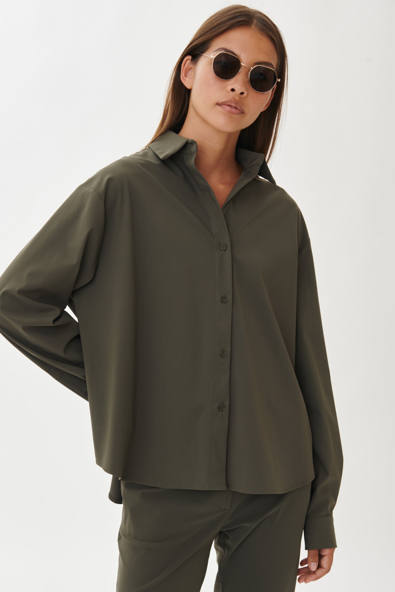 Avine Blouse Technical Jersey | Army