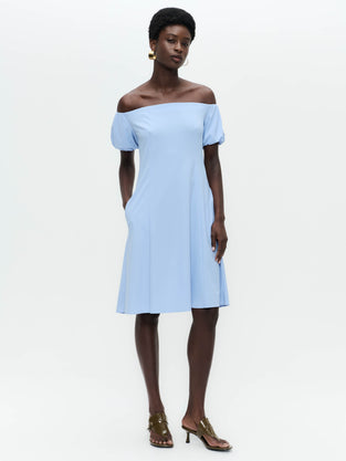 Goldie dress technical jersey | Mid Blue