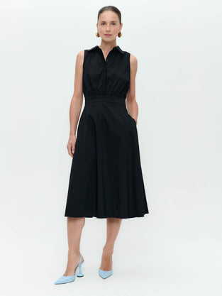 Anita poplin dress | Black