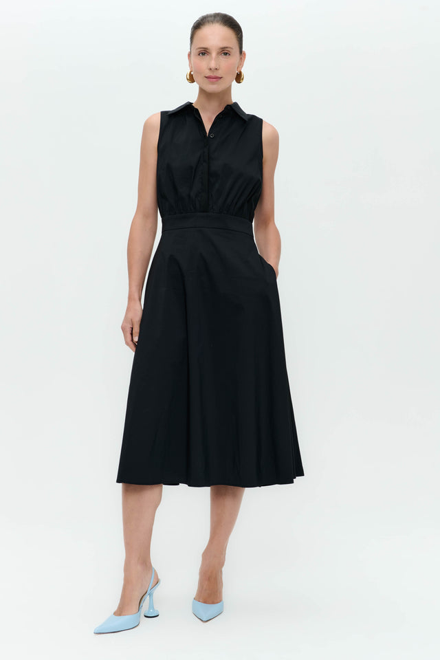 Anita poplin dress | Black