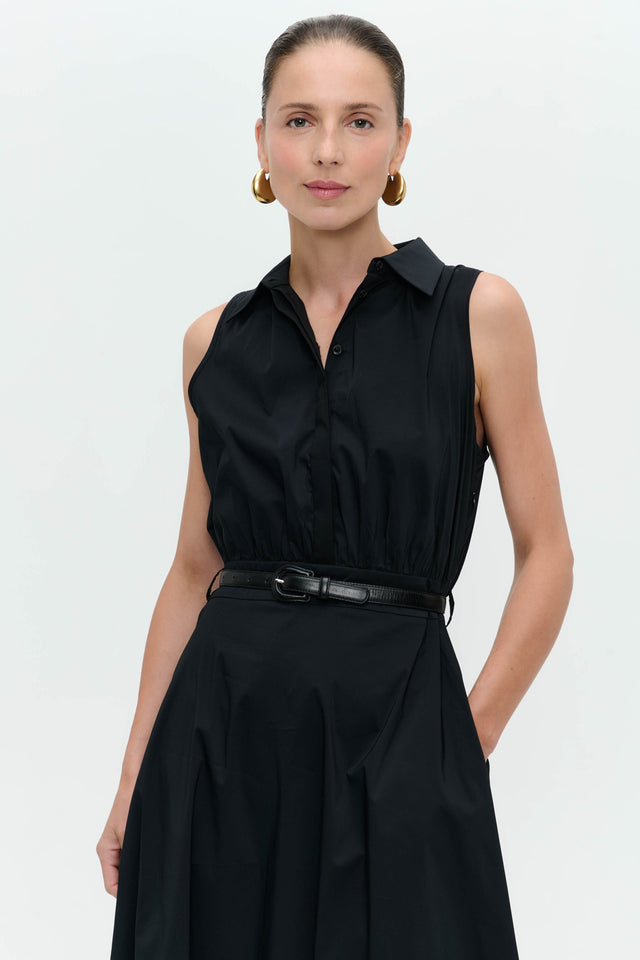 Anita poplin dress | Black