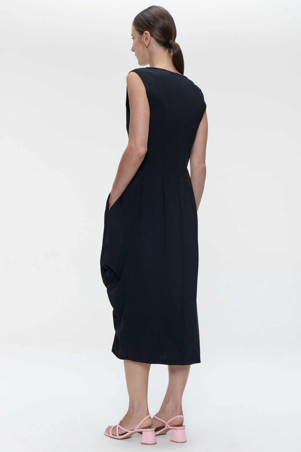Ria WS stretch technical jersey dress | Black