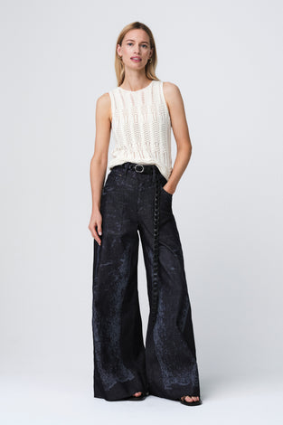 Openwork knit Vest E24082 | Ecru