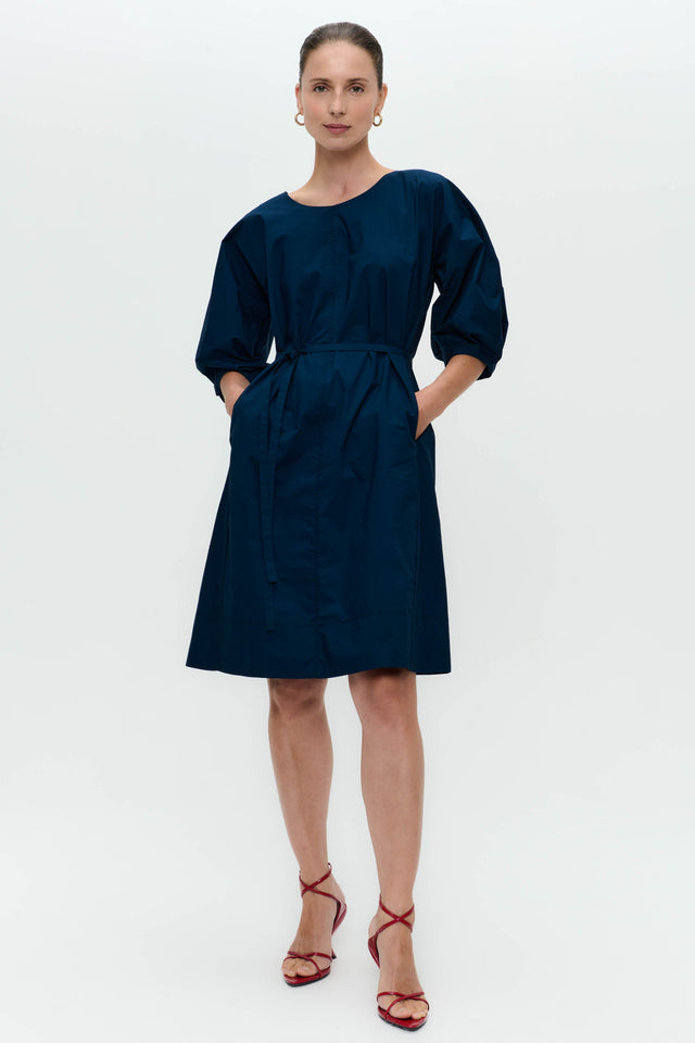 Crisalide cotton dress | Dark Blue