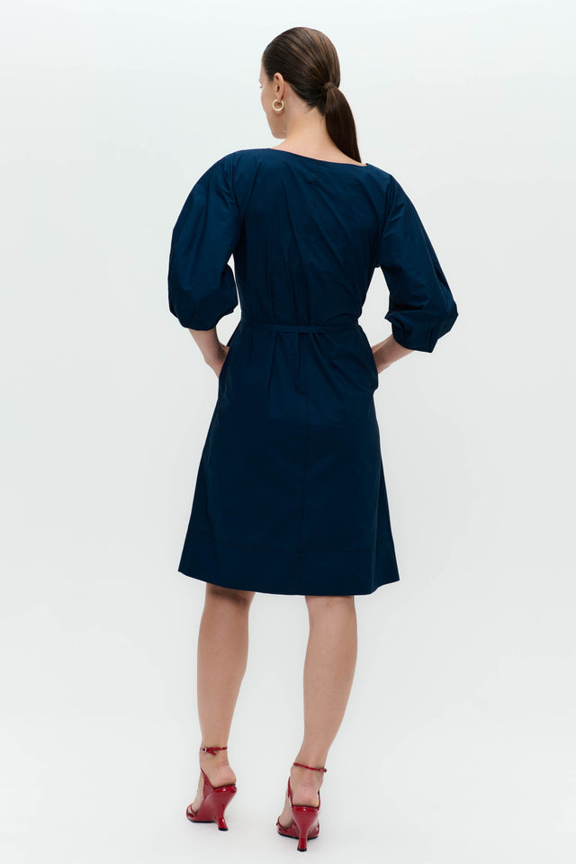 Crisalide cotton dress | Dark Blue