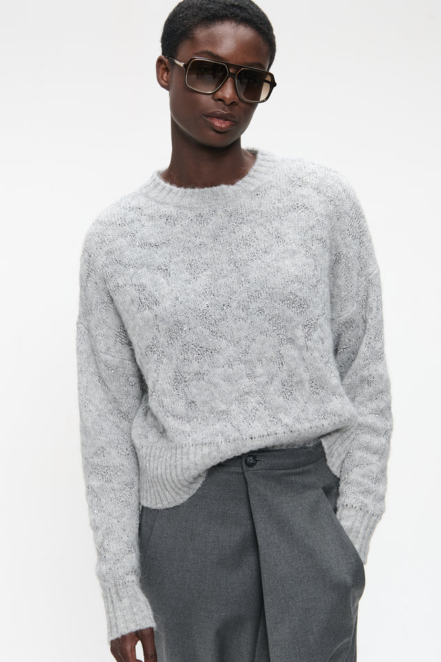 Pullover shiny alpaca H24423 | Silver