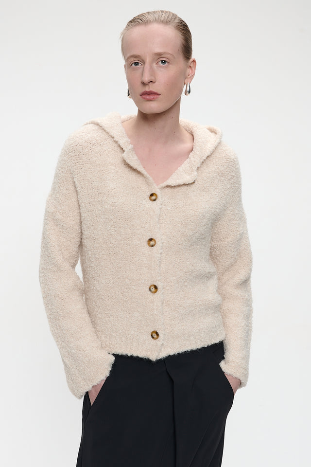 Hoody boucle cardigan 1086 | Off White