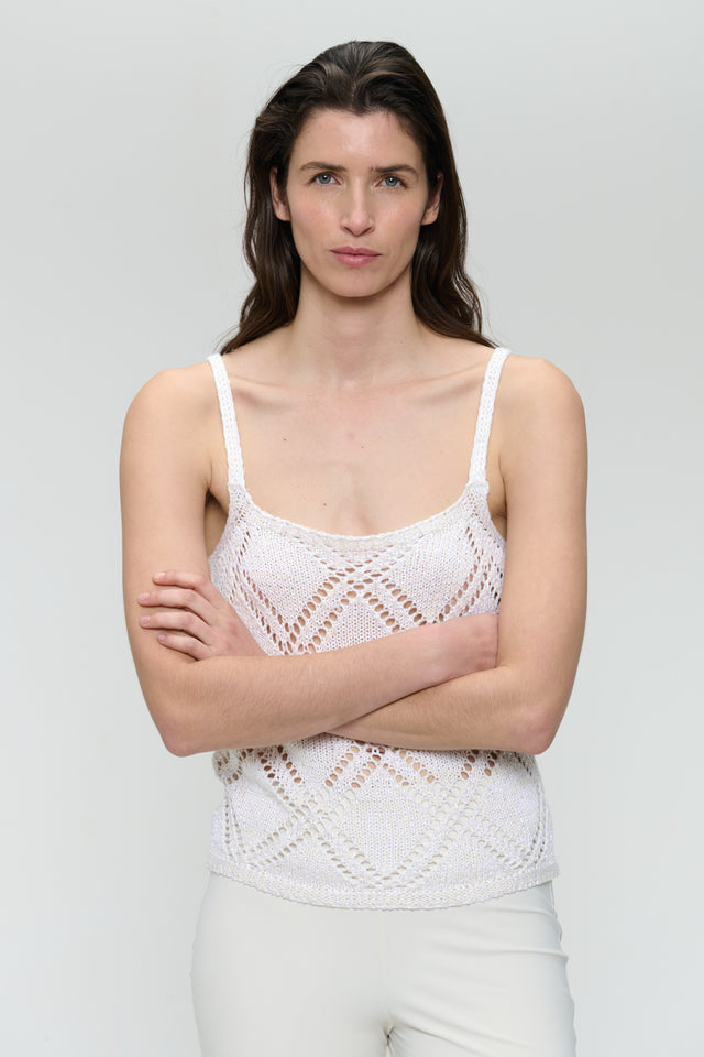 Cotton summer top 9064 | Off White