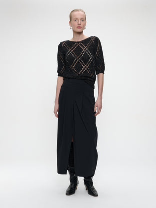 Openwork top with sequins 9040 | Black