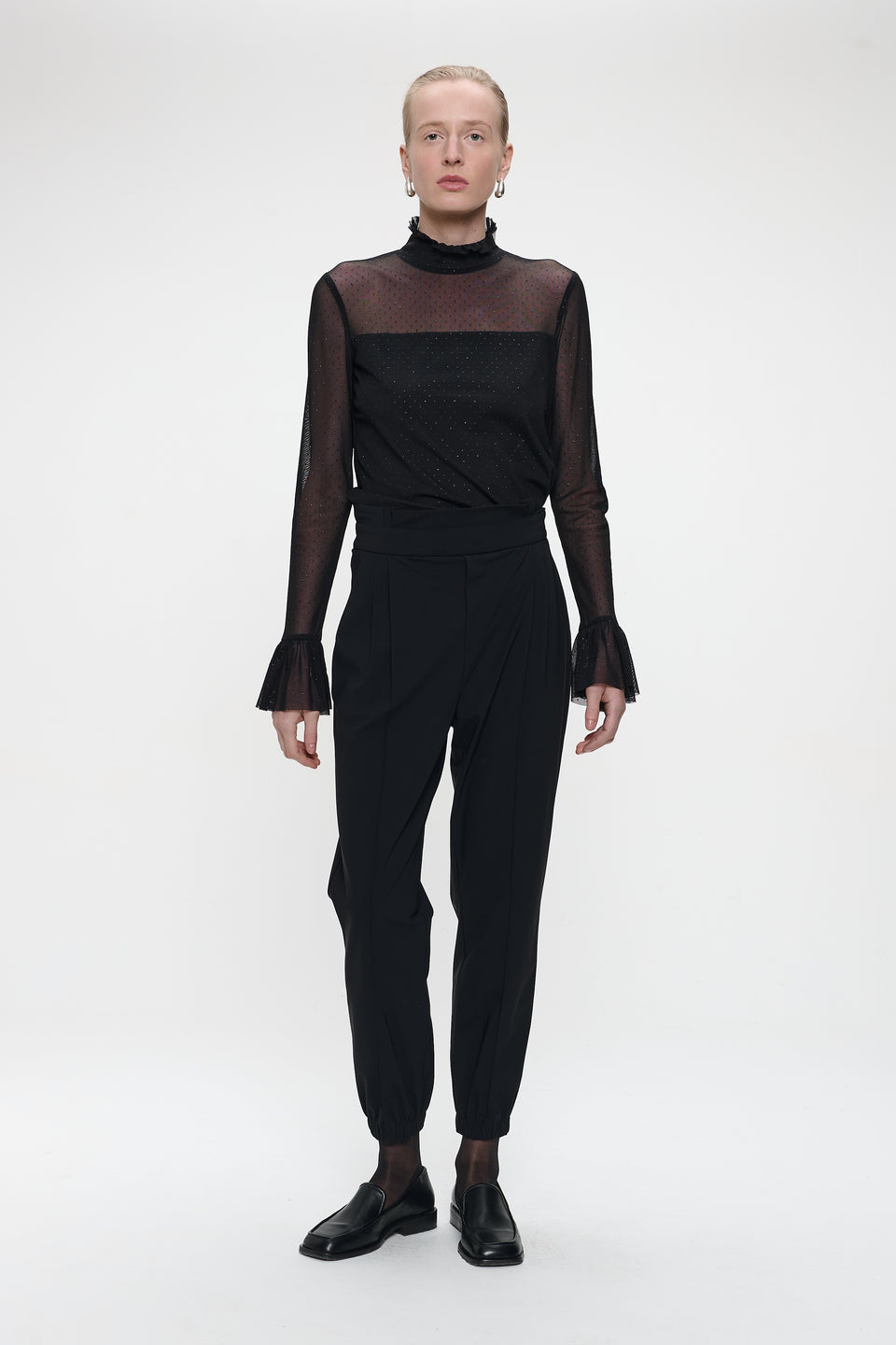 Lori stretch technical jersey pants | Black