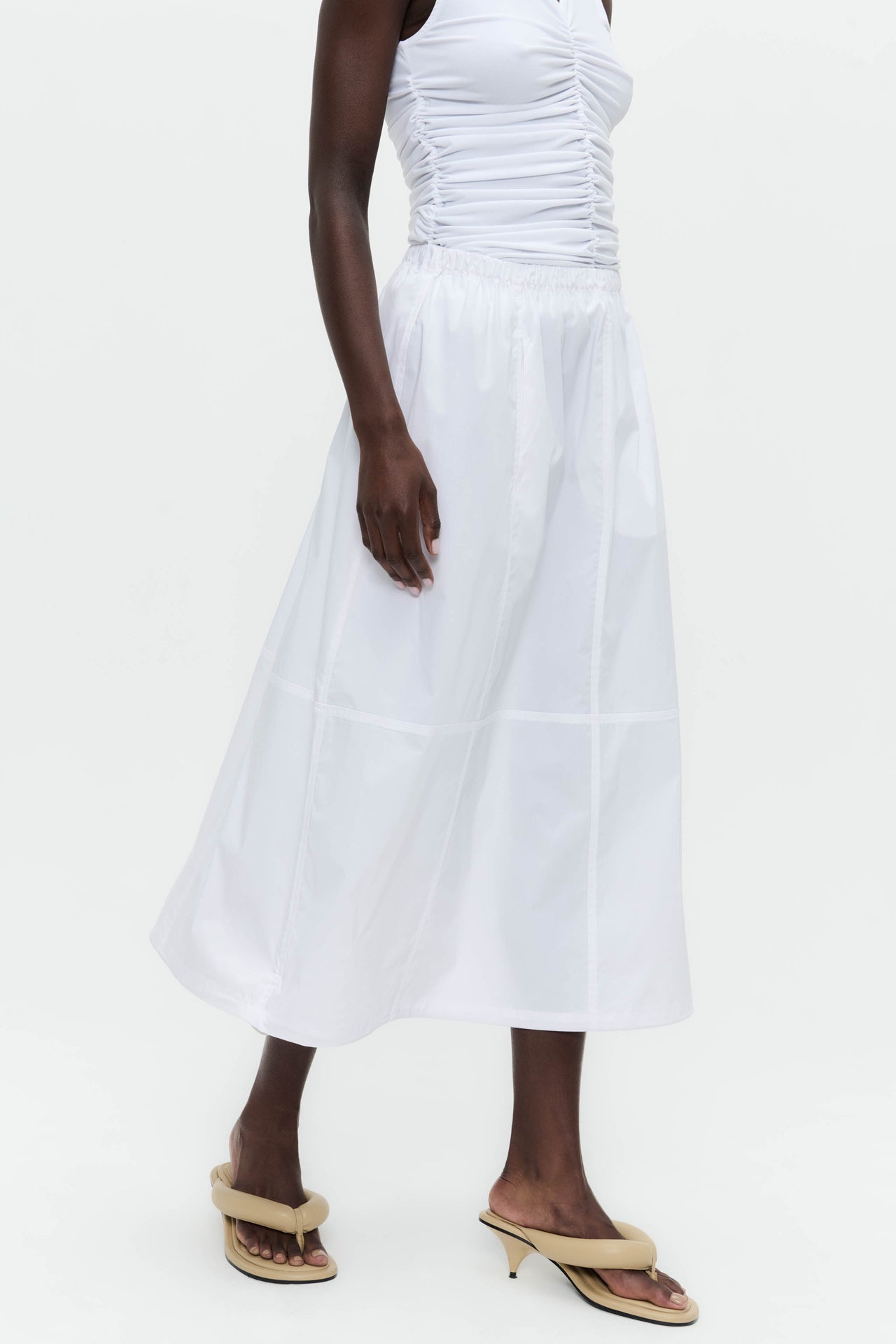 Maud cotton poplin skirt | White