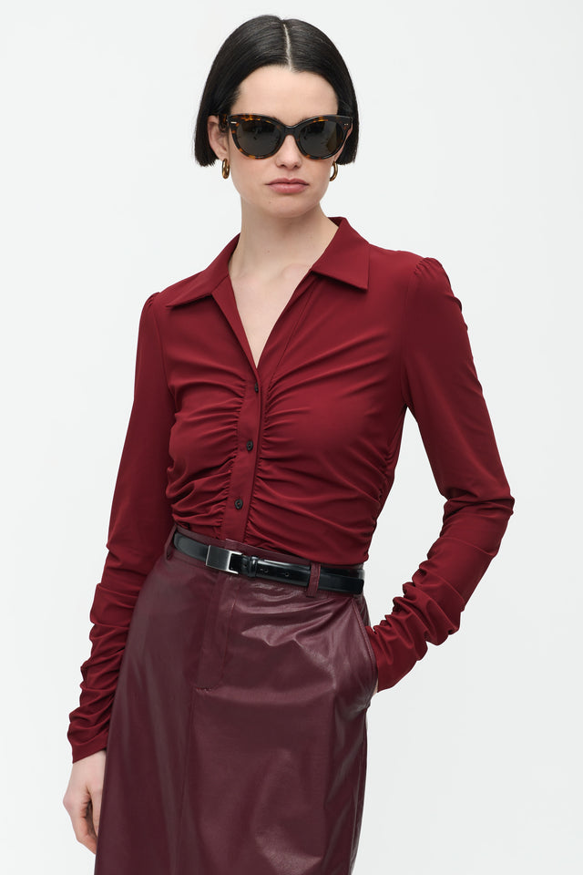 Luisa Blouse Technical Jersey | Amaranto