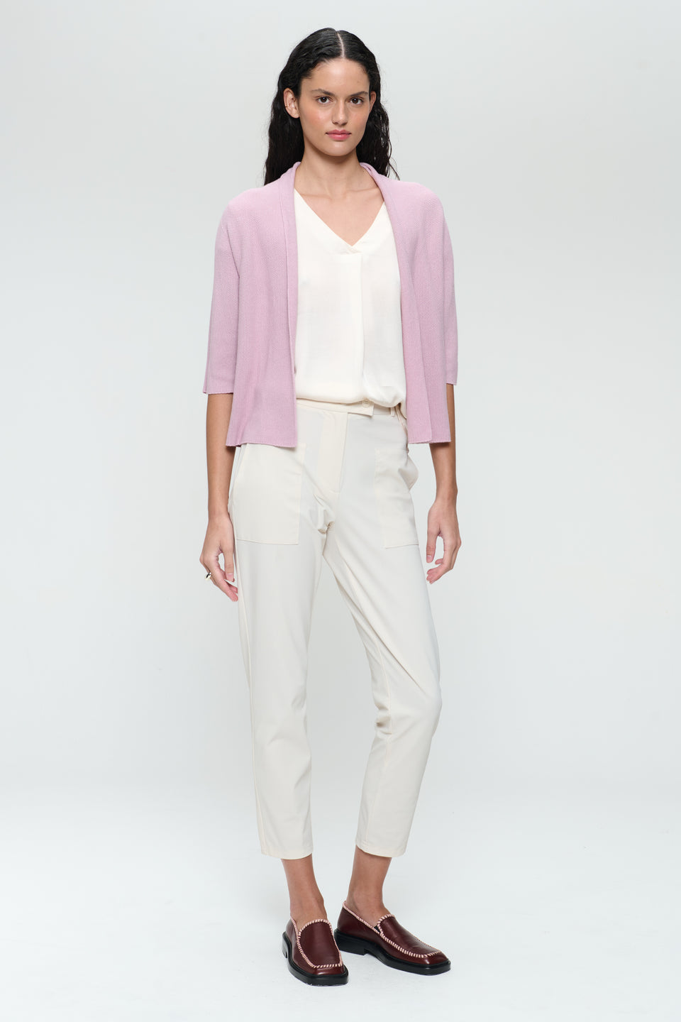 Seamless cotton cardigan 394 | Rosa
