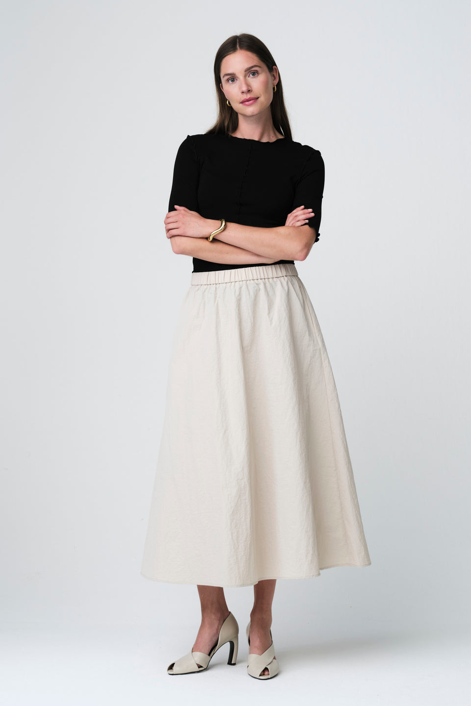 Haruna taffeta skirt | Light Grey