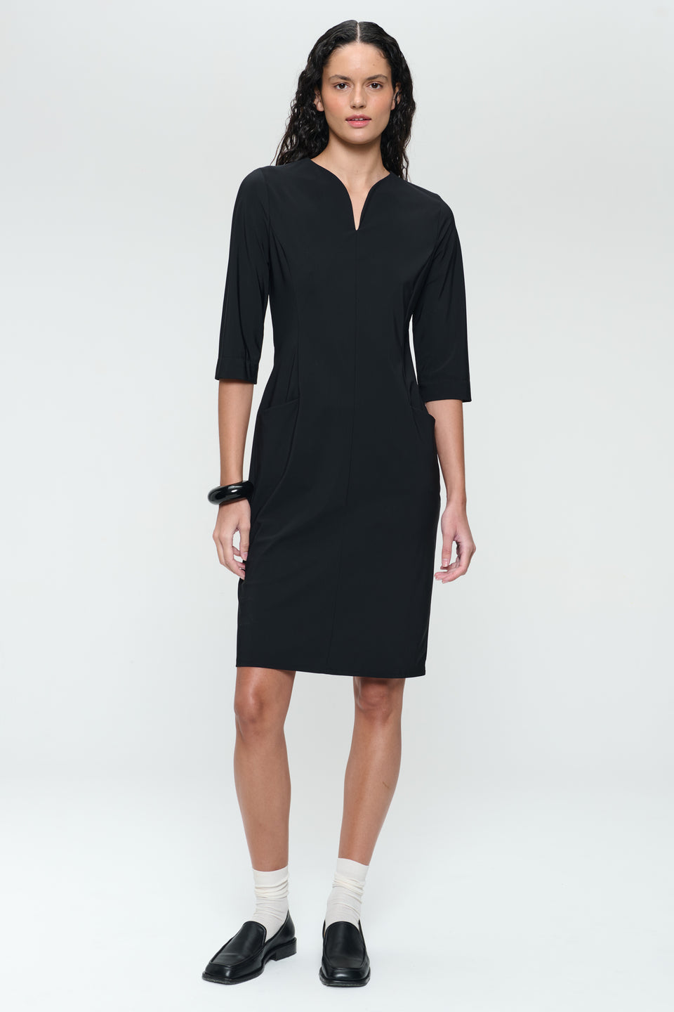 Martinas stretch technical jersey dress | Black