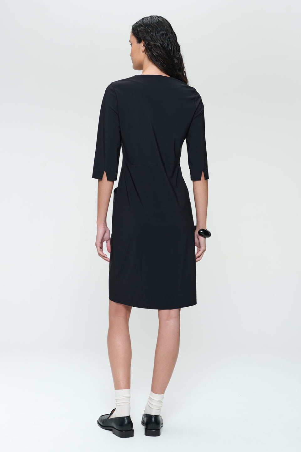 Martinas stretch technical jersey dress | Black