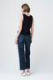 Openwork knit with sequins top 90841 | Blue Melange