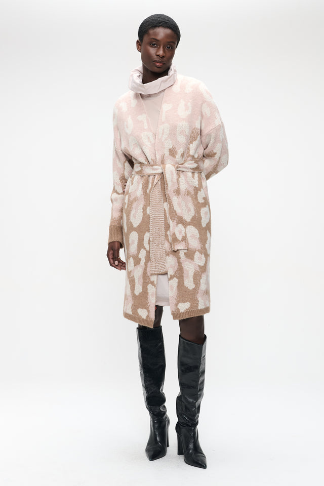 Animal print Cardigan 1138 | Camel