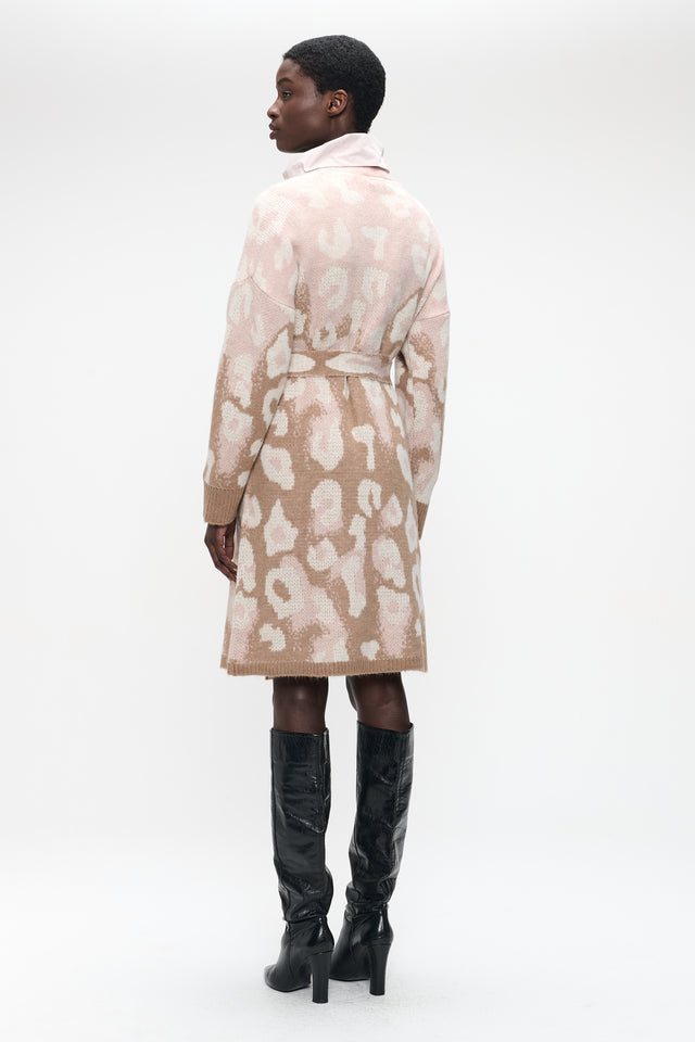 Animal print Cardigan 1138 | Camel