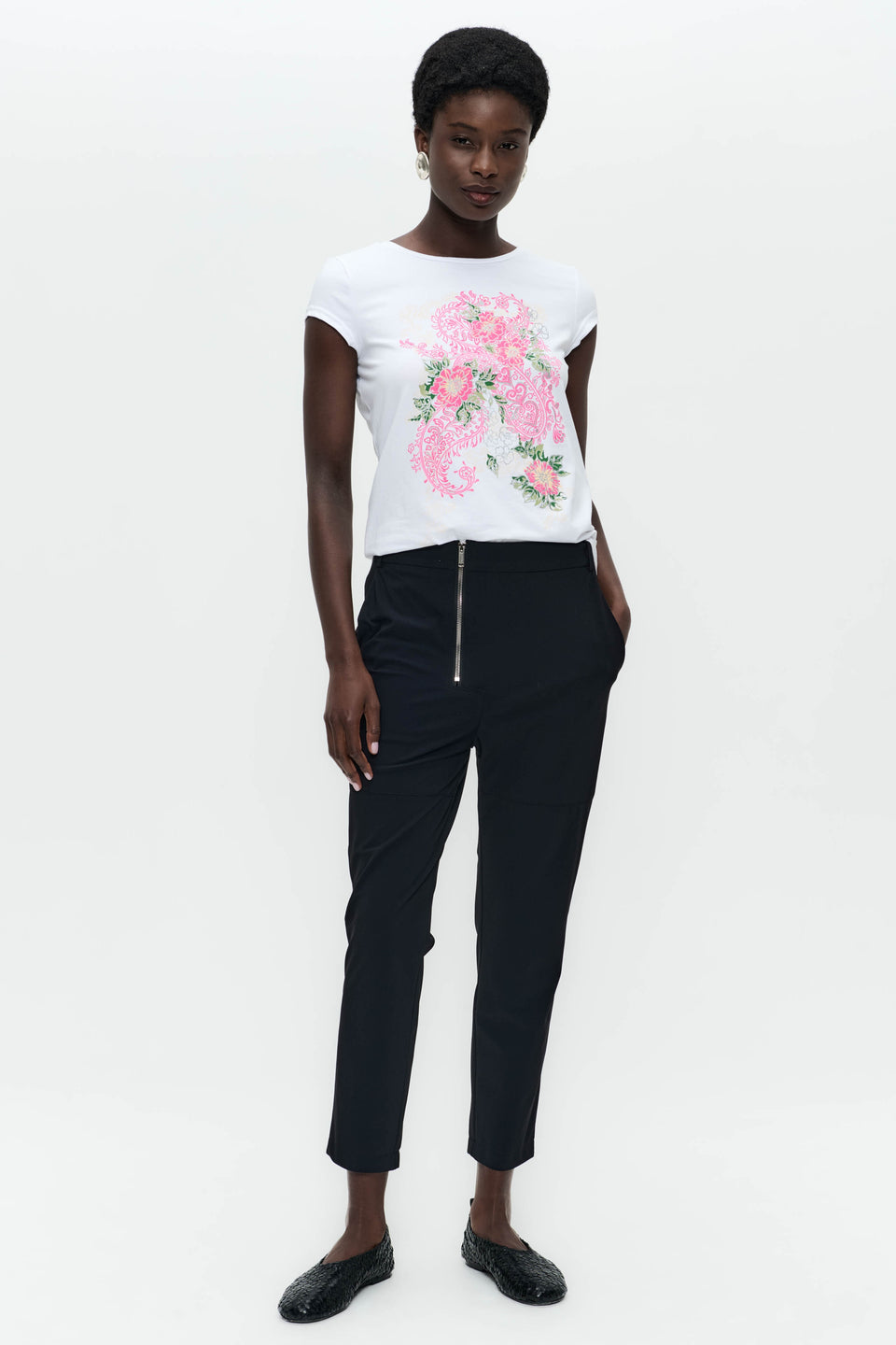 Cotton print t-shirt | White