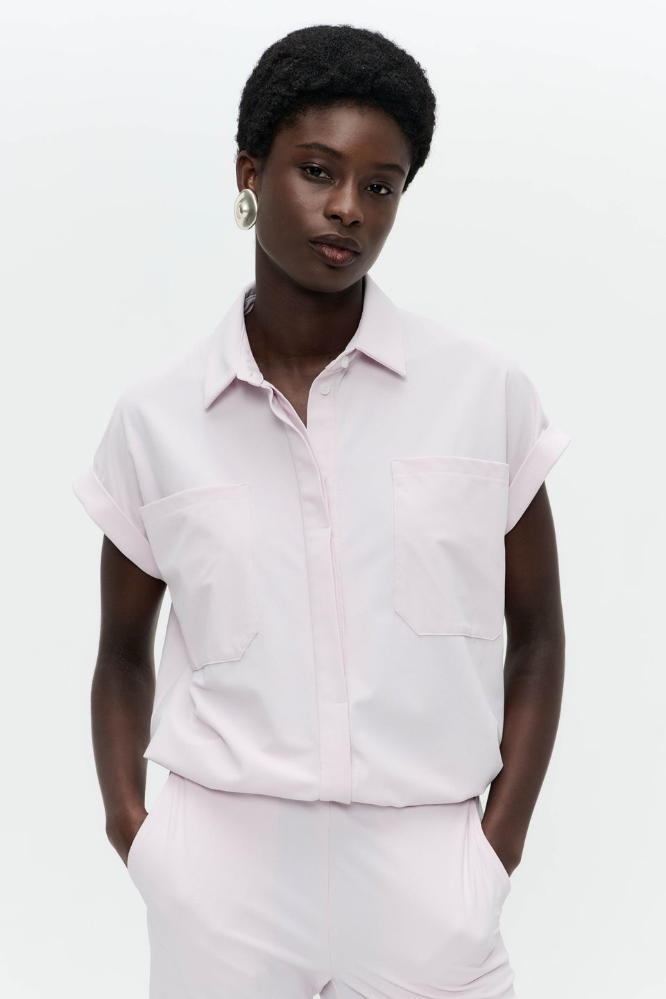 Renate blouse technical jersey | Light Pudra