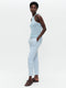 Open shoulders cotton viscose top 9042 | Light Blue