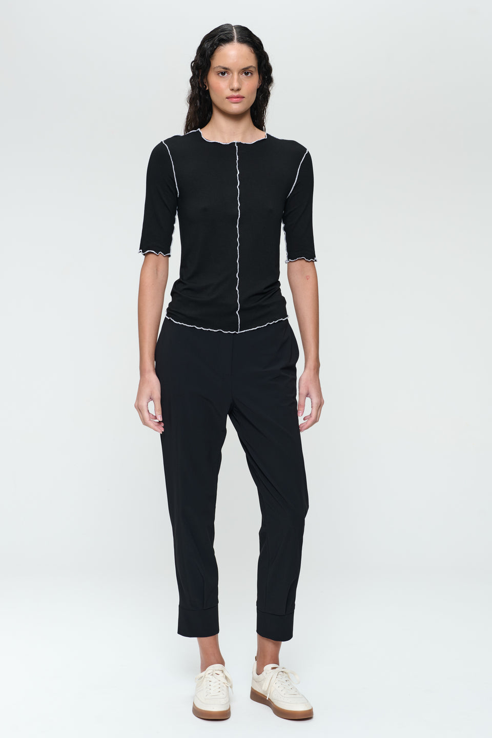 Delia structure technical jersey pants | Black