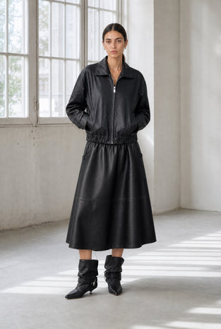 Pola eco leather bomber jacket | Black
