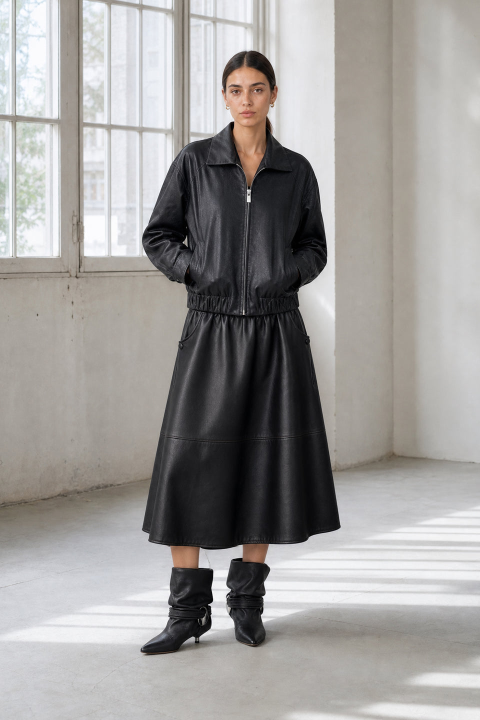 Pola eco leather bomber jacket | Black