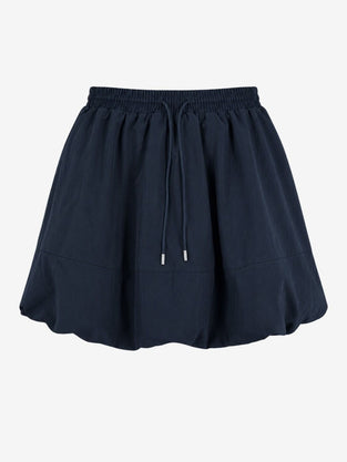 Kara cotton balloon mini skirt | Navy