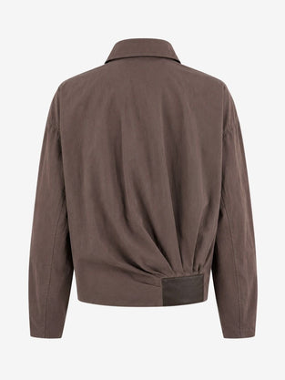 Blaze pleated bomber jacket | Dark Brown