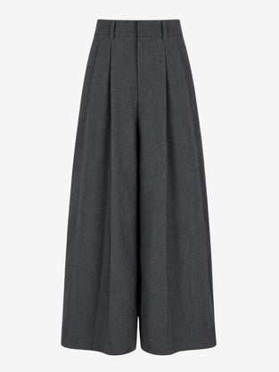 Coco pleated viscose pants | Grey
