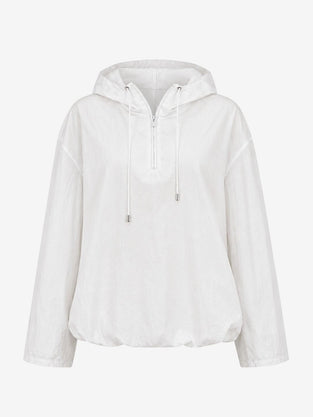 Clio hoodie zipper blouse | White