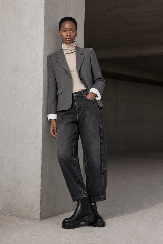 Eleni viscose basic blazer | Grey