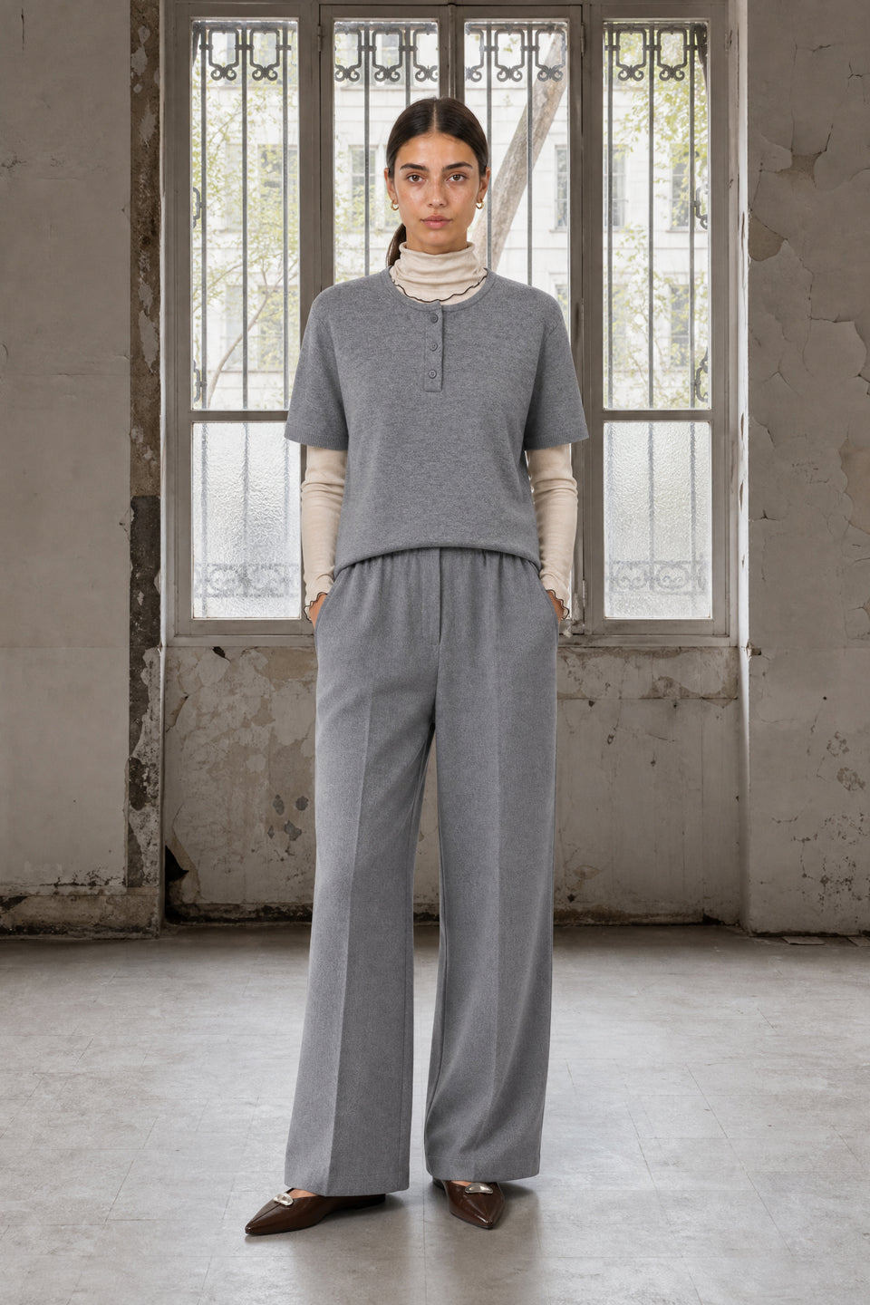 Raven viscose blend pants | Grey