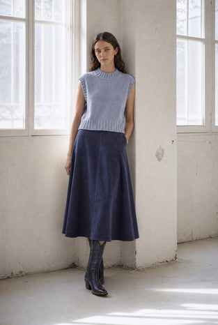 Abigail alpaca vest EX H24179 | Light Blue