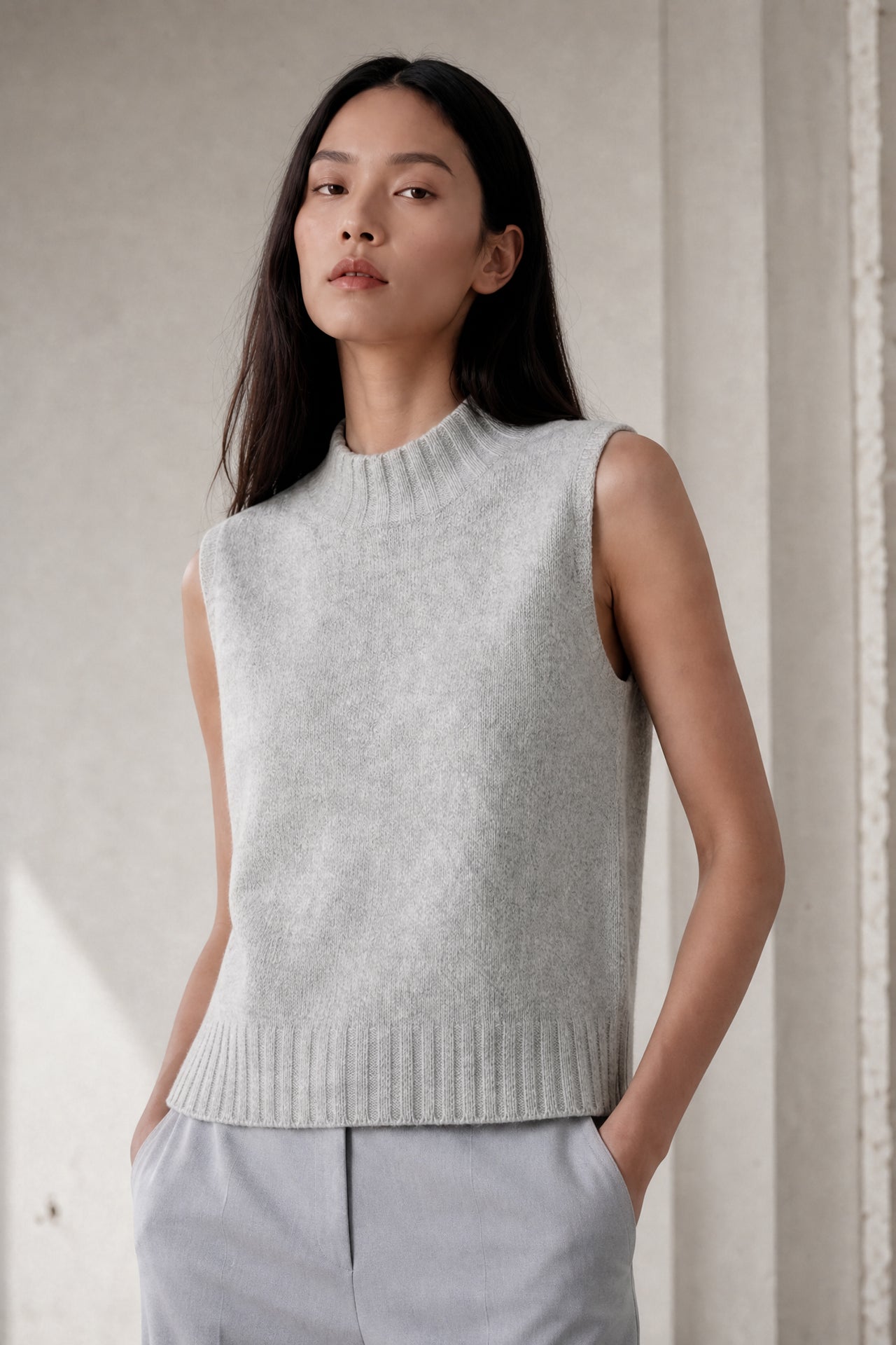Abigail alpaca vest EX H24179 | Grey