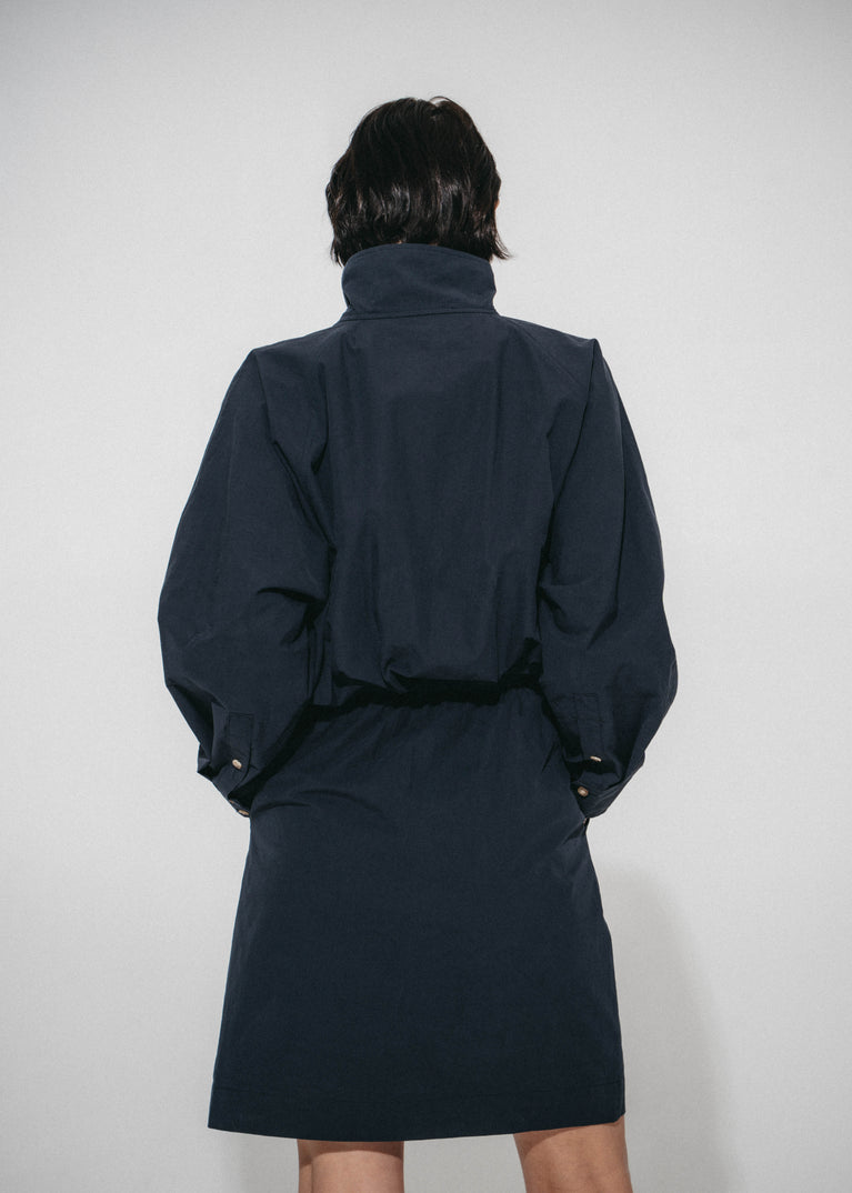 Alba poplin midi dress | Dark Blue